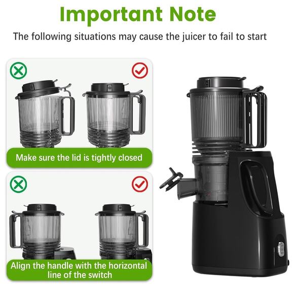 Cold Press Juicer 350W – 6.5” Wide Chute, High Yield, Easy Clean Machine - Picture 5 of 7